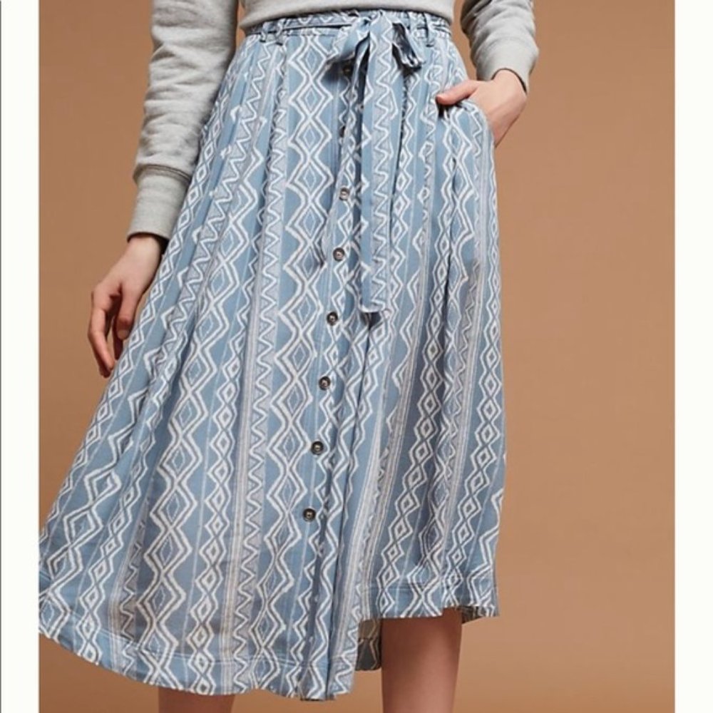 Anthropologie Moon River Brigida Midi Skirt